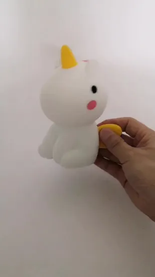 Veilleuse LED en silicone rechargeable en forme de licorne Yichen avec lumière RVB tactile